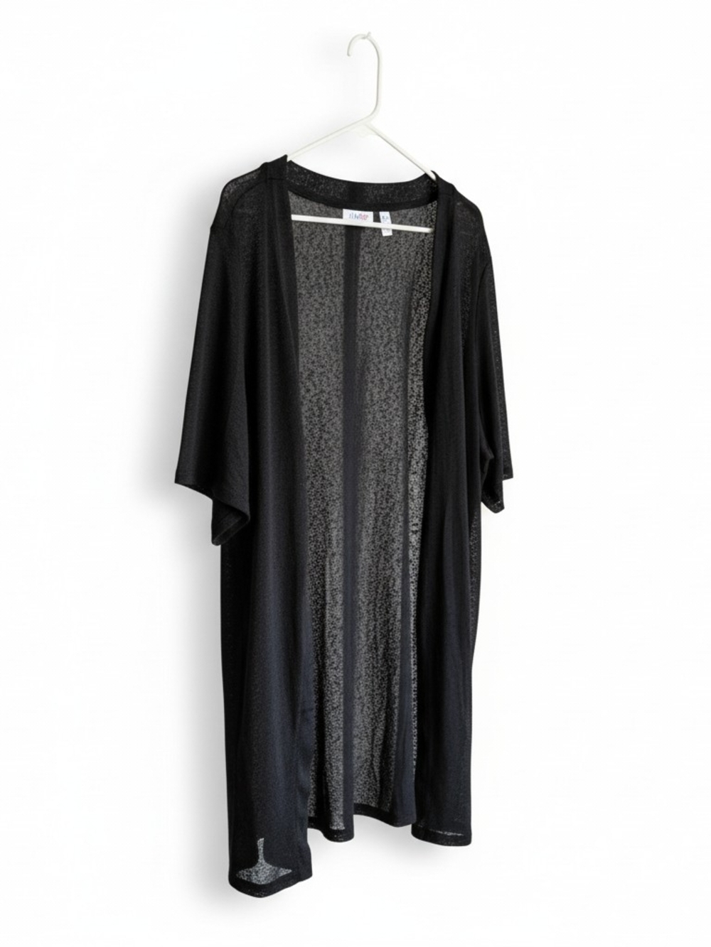 Lightweight Black Open-Front Kimono Cardigan